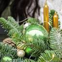 Композиция новогодняя Изумруд - с добавлением зелени - миниатюра 