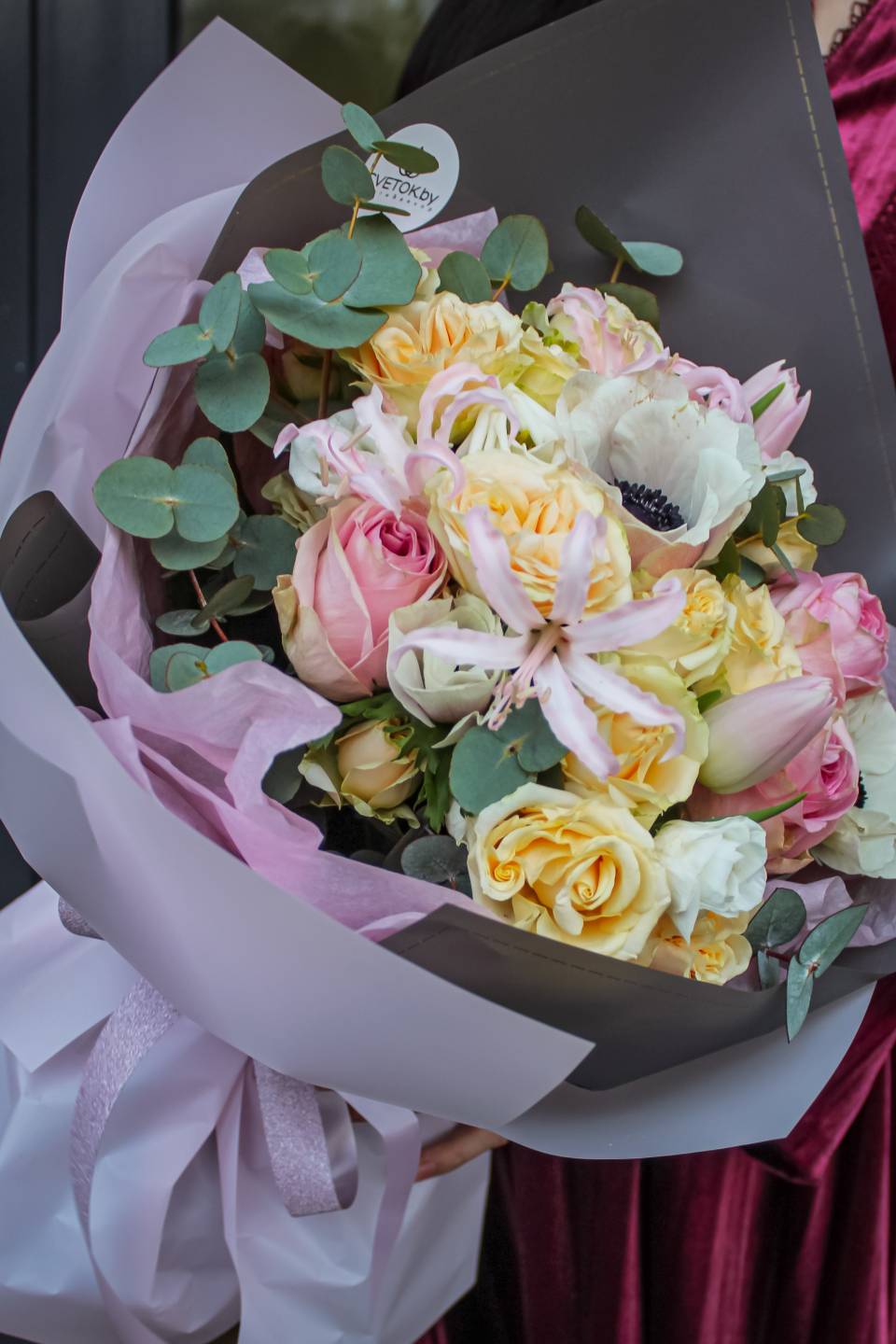 Букет Грация - с добавлением зелени