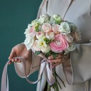 Букет невесты Тихое счастье - с добавлением зелени - миниатюра 