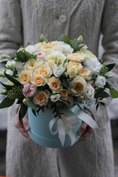 Цветы в шляпной коробке «Ветер перемен»