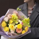 Букет Летний Фейерверк - с добавлением зелени - миниатюра 