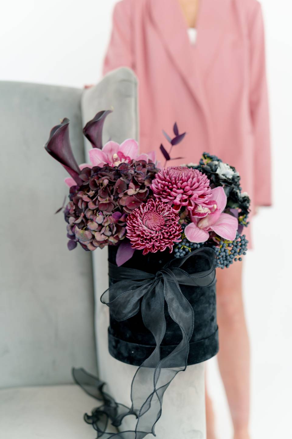 Композиция в черной коробке Эдди - подарочное оформление