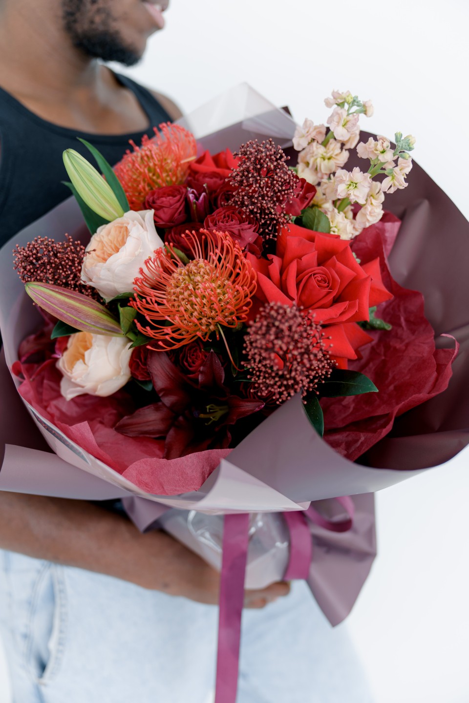 Букет Red pepper - с добавлением зелени