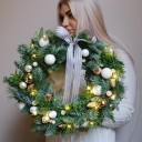 Венок новогодний Время Волшебства - с добавлением зелени - миниатюра 