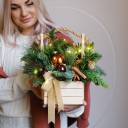 Композиция Новогодняя Искра - с добавлением зелени - миниатюра 