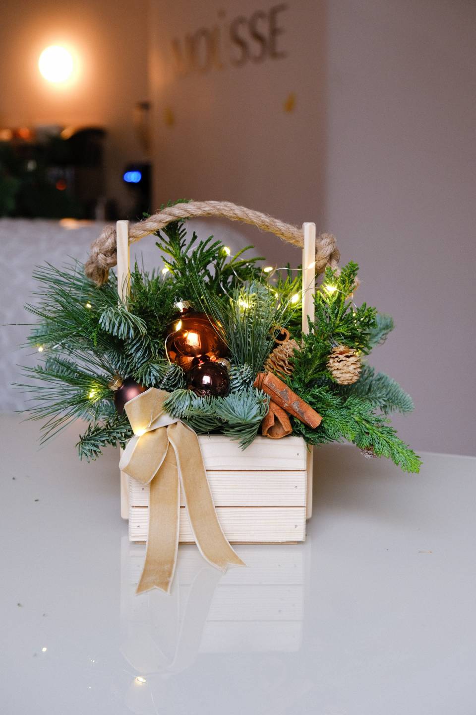 Композиция Новогодняя Искра - подарочное оформление