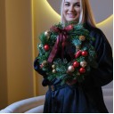 Венок новогодний Карусель - с добавлением зелени - миниатюра 