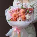 Букет Абрикосовый пирог - с добавлением зелени - миниатюра 