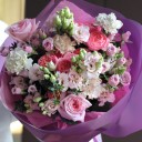 Букет Цветочная Роскошь - с добавлением зелени - миниатюра 