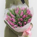 Букет с розовыми тюльпанами Розовый цвет - миниатюра