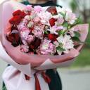 Букет Романс - с добавлением зелени - миниатюра 