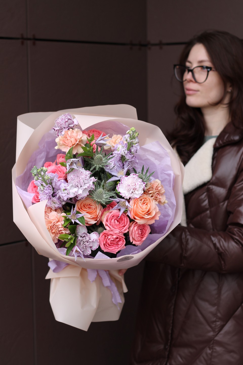 Букет Утро в Париже - подарочное оформление