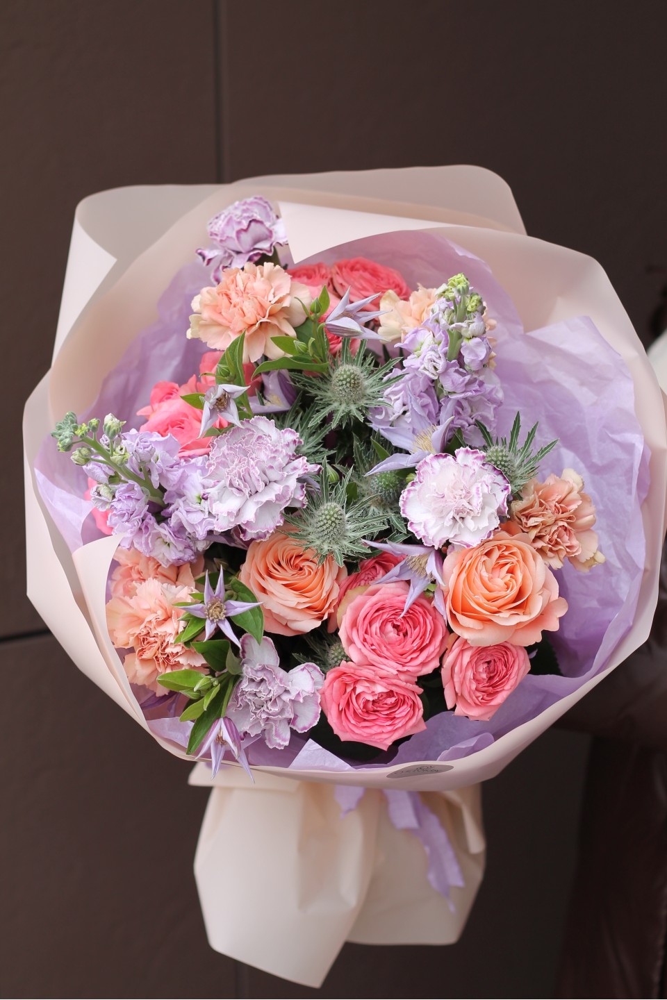 Букет Утро в Париже - с добавлением зелени