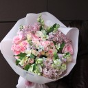 Букет Цветочный Витраж - с добавлением зелени - миниатюра 