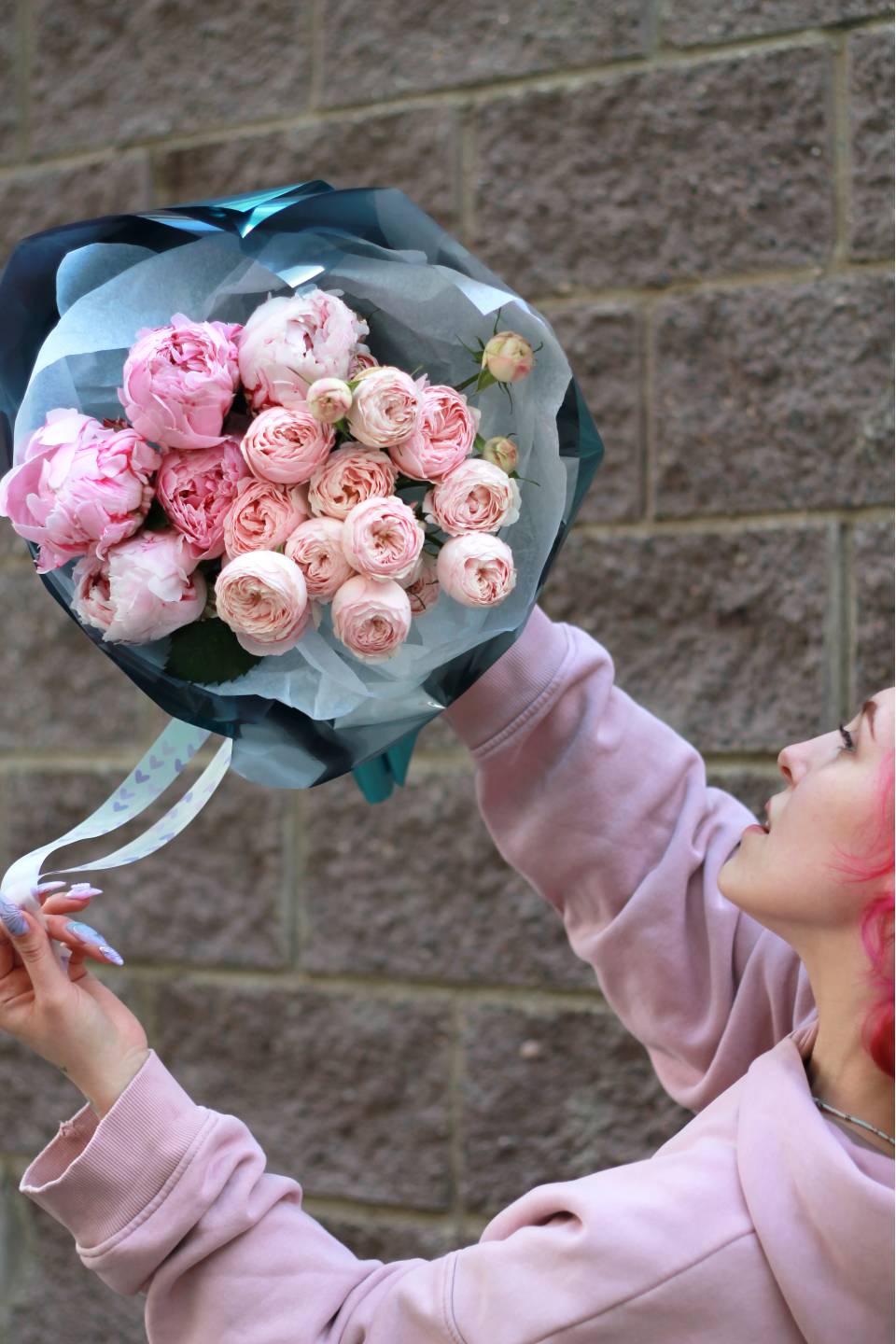 Букет Цветочная Акварель - с добавлением зелени