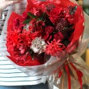 Букет Зарево - с добавлением зелени - миниатюра 