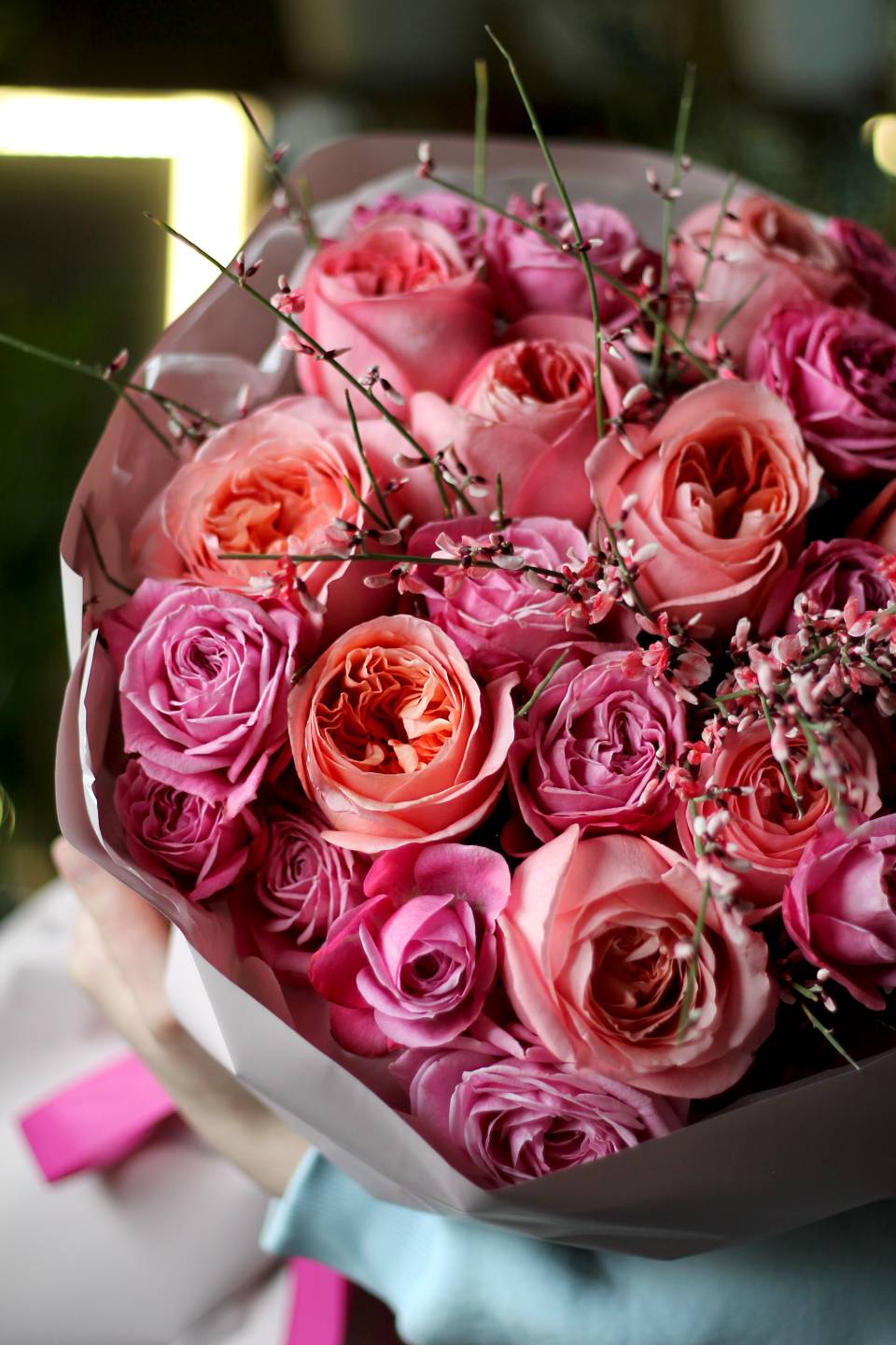 Букет Розовые Времена - подарочное оформление