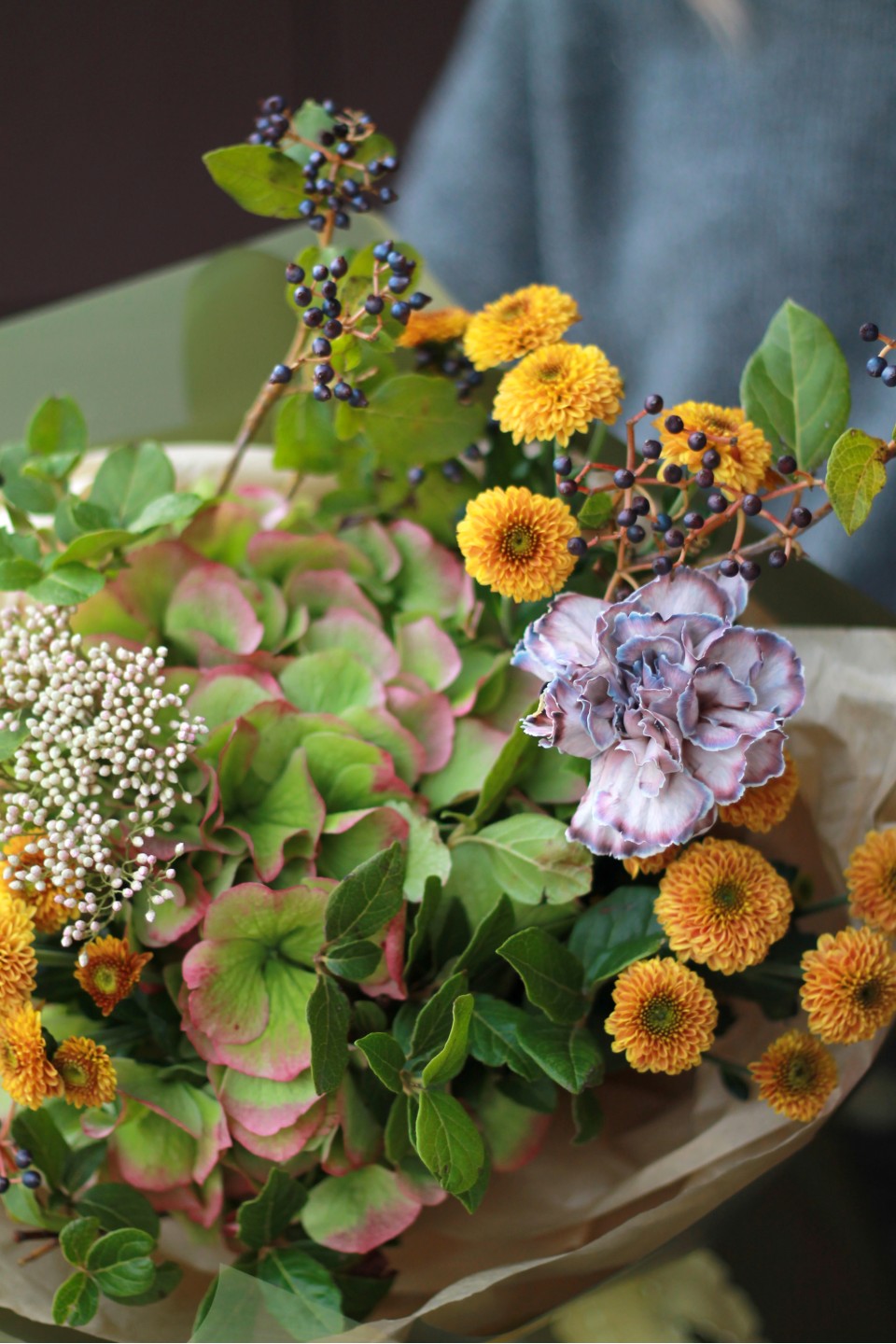 Букет Зеленая Гавань - с добавлением зелени