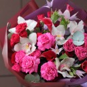 Букет Венона - с добавлением зелени - миниатюра 