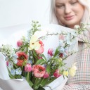 Букет Теплая Встреча - с добавлением зелени - миниатюра 