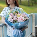 Букет Свидание - с добавлением зелени - миниатюра 