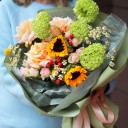 Букет Лоскутки Осени - с добавлением зелени - миниатюра 