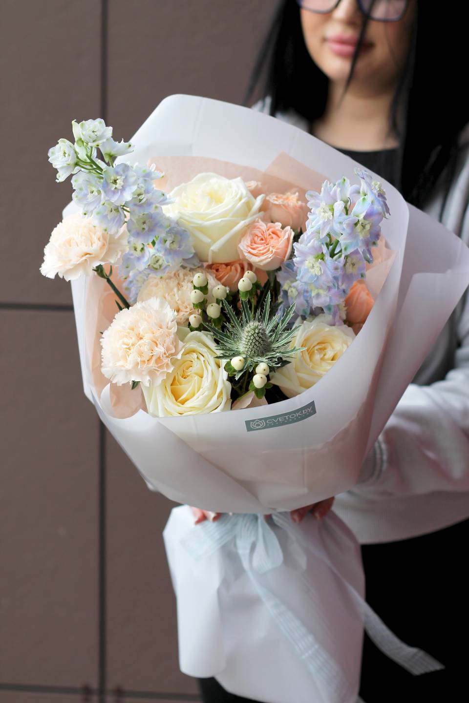 Букет Звезда ангела - с добавлением зелени