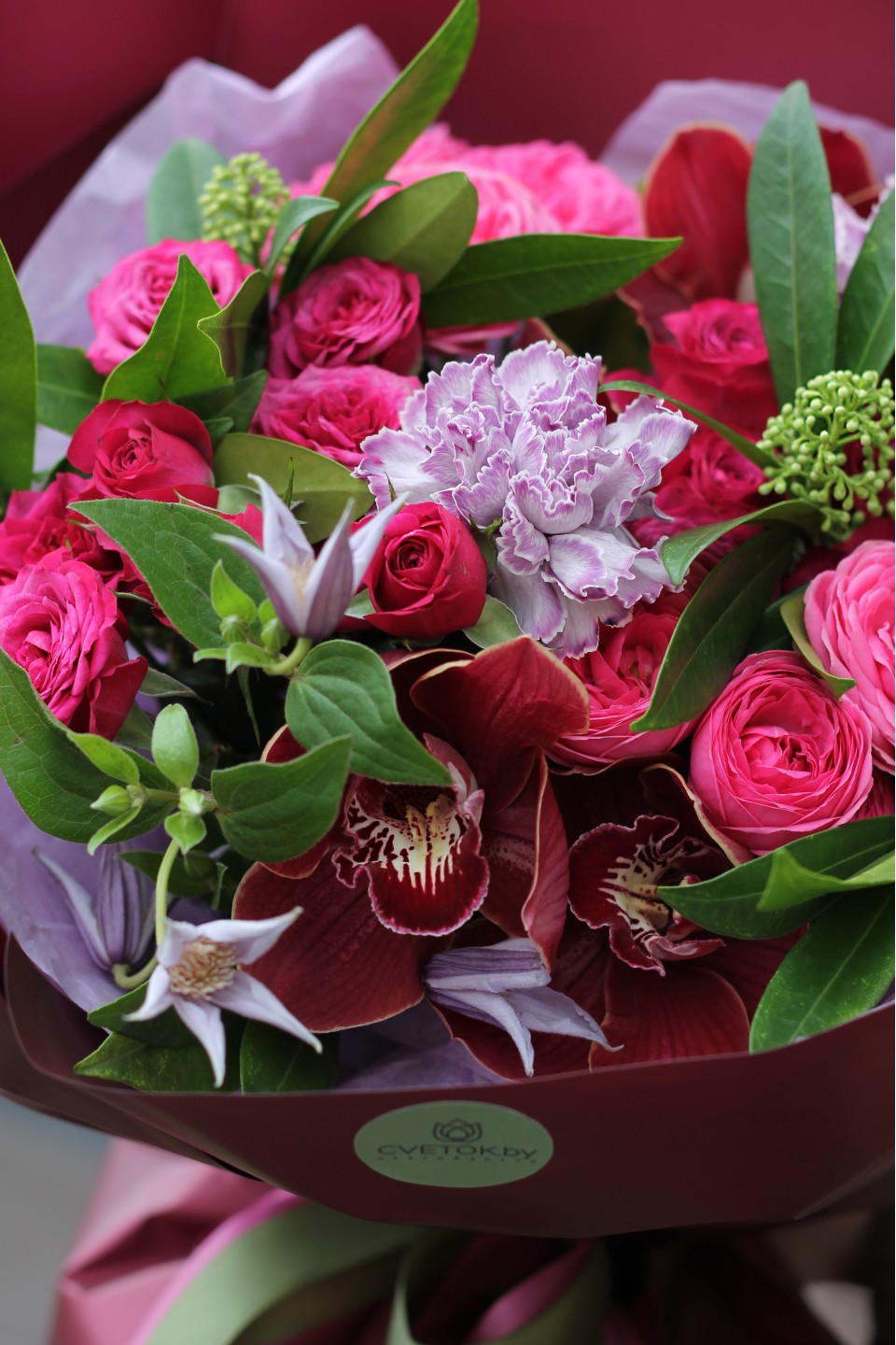 Букет Влечение - с добавлением зелени