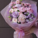Букет Лиловая Симфония - с добавлением зелени - миниатюра 
