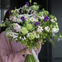 Букет Цветочный Перелив - с добавлением зелени - миниатюра 