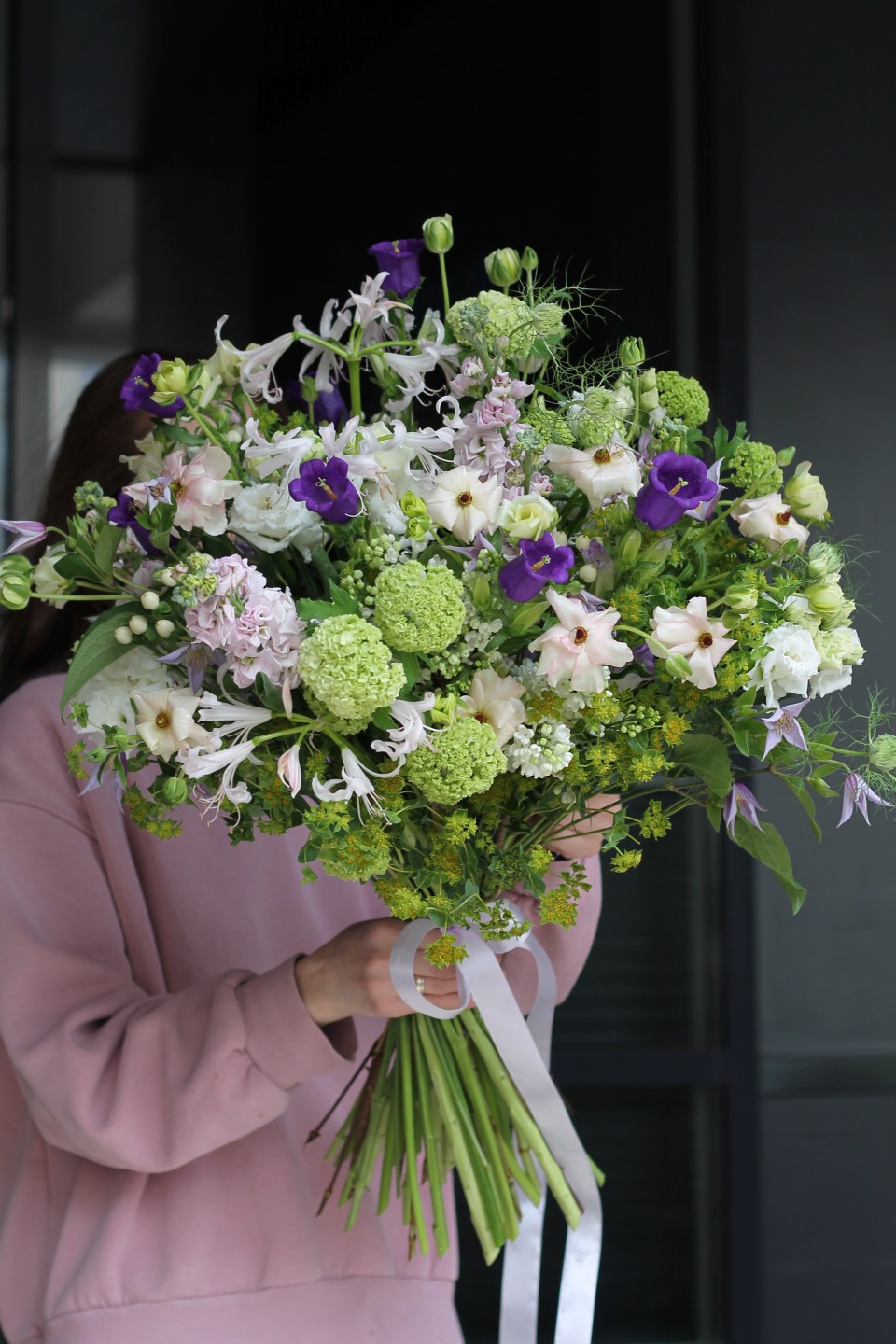 Букет Цветочный Перелив - с добавлением зелени