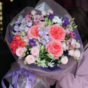 Букет Страстная Леди - с добавлением зелени - миниатюра 