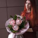 Букет Протея - с добавлением зелени - миниатюра 