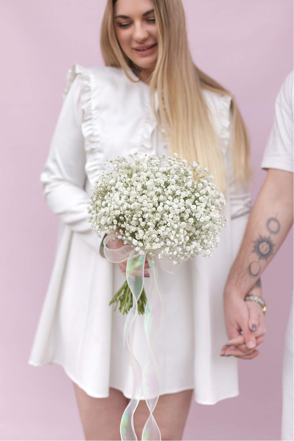 Букет невесты из белой гипсофилы Облако