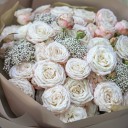 Букет Бежевый Мрамор - подарочное оформление - миниатюра