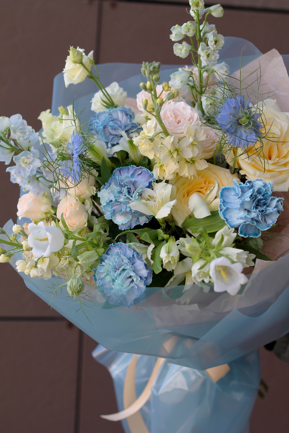 Букет Птичка - с добавлением зелени