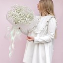 Букет гипсофилы Айс - подарочное оформление - миниатюра