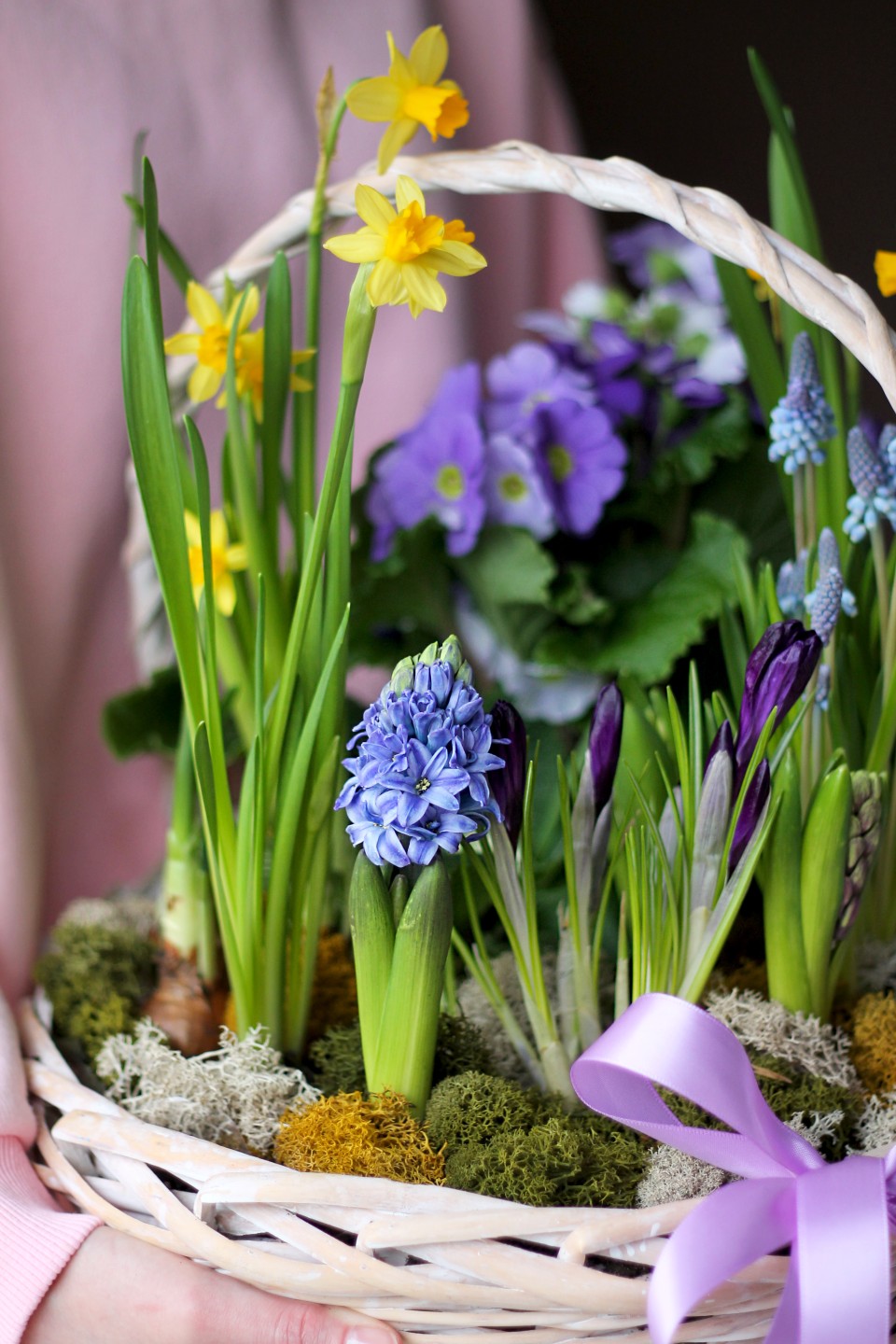 Корзина Сиреневые Мечты - подарочное оформление