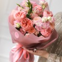 Букет Сердечная симфония - с добавлением зелени - миниатюра 