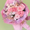 Букет Вдохновение любви - с добавлением зелени - миниатюра 