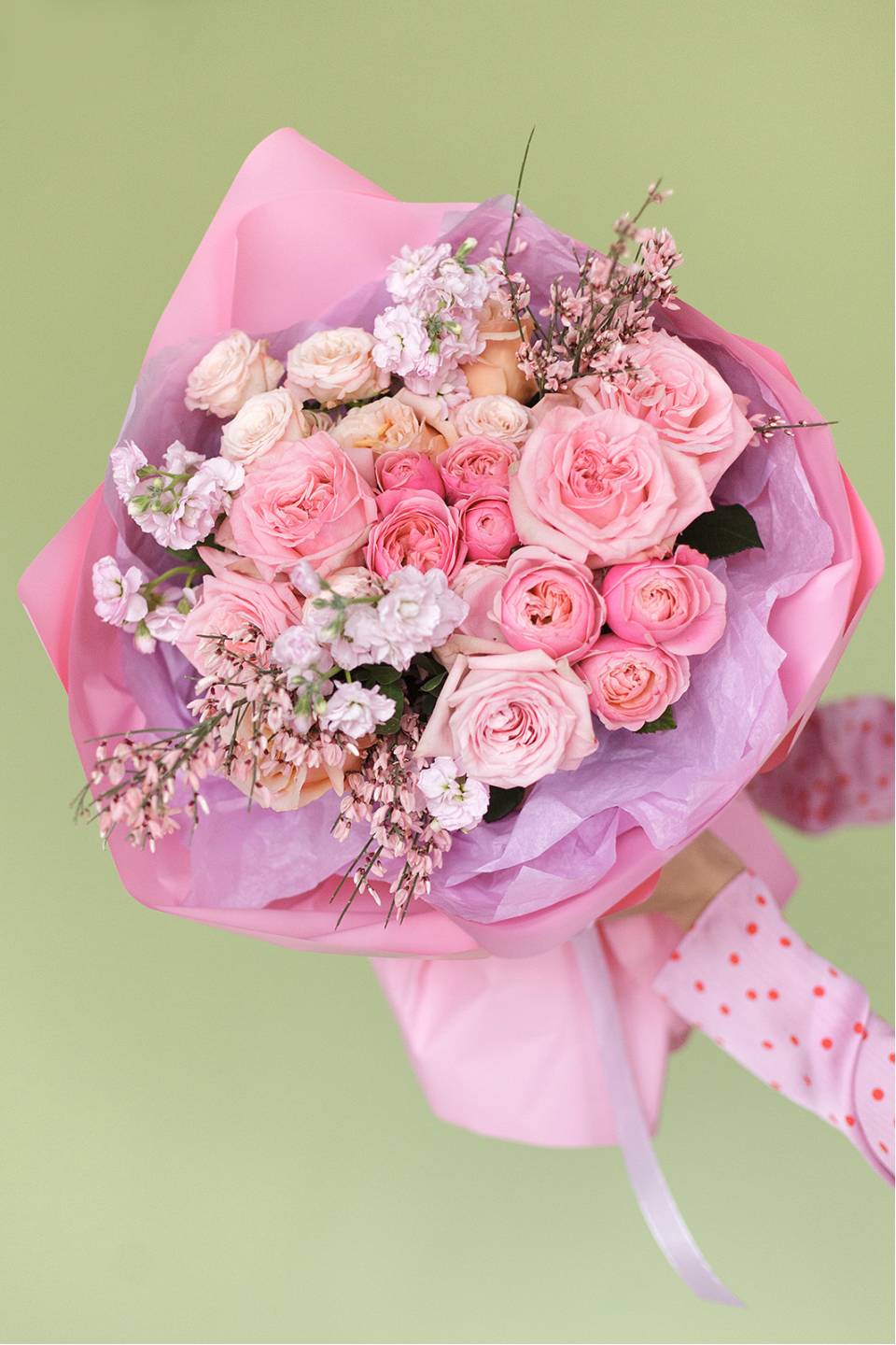 Букет Вдохновение любви - с добавлением зелени