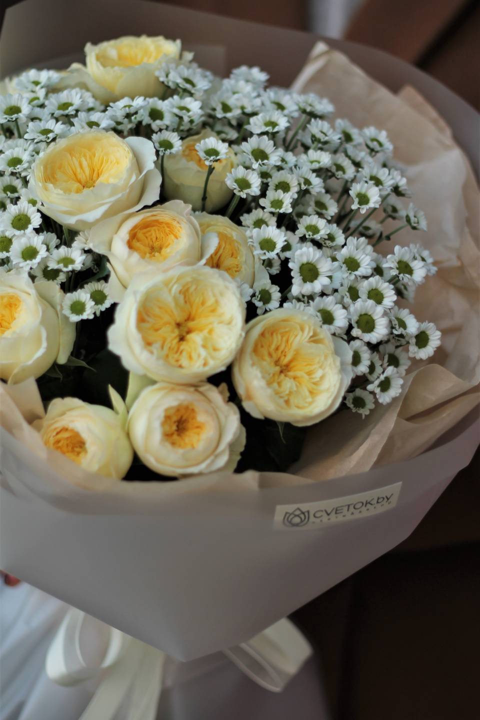 Букет Ромашки солнца - с добавлением зелени