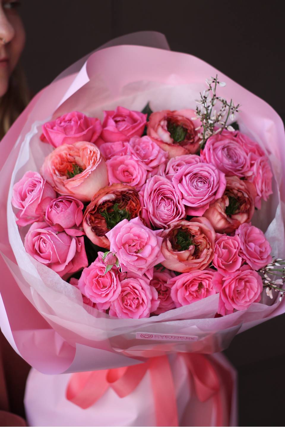 Букет Три Желания - с добавлением зелени