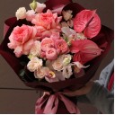 Букет Музыка Страсти - с добавлением зелени - миниатюра 