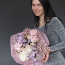 Букет Моя нежность - с добавлением зелени - миниатюра 