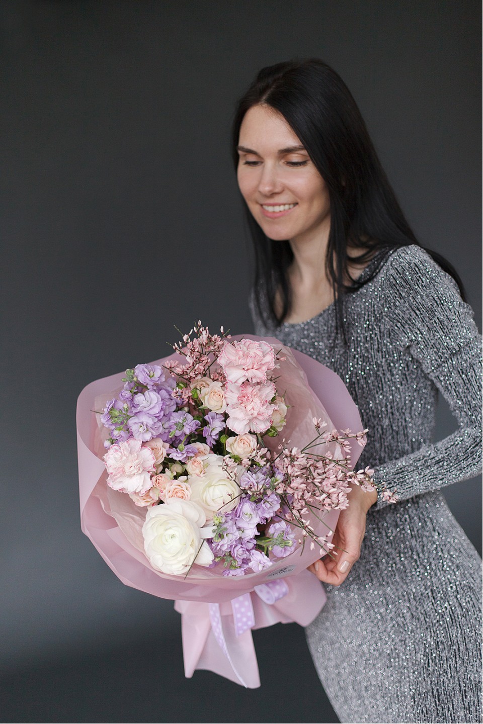 Букет Моя нежность - с добавлением зелени