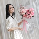 Букет Нежный шёпот - с добавлением зелени - миниатюра 