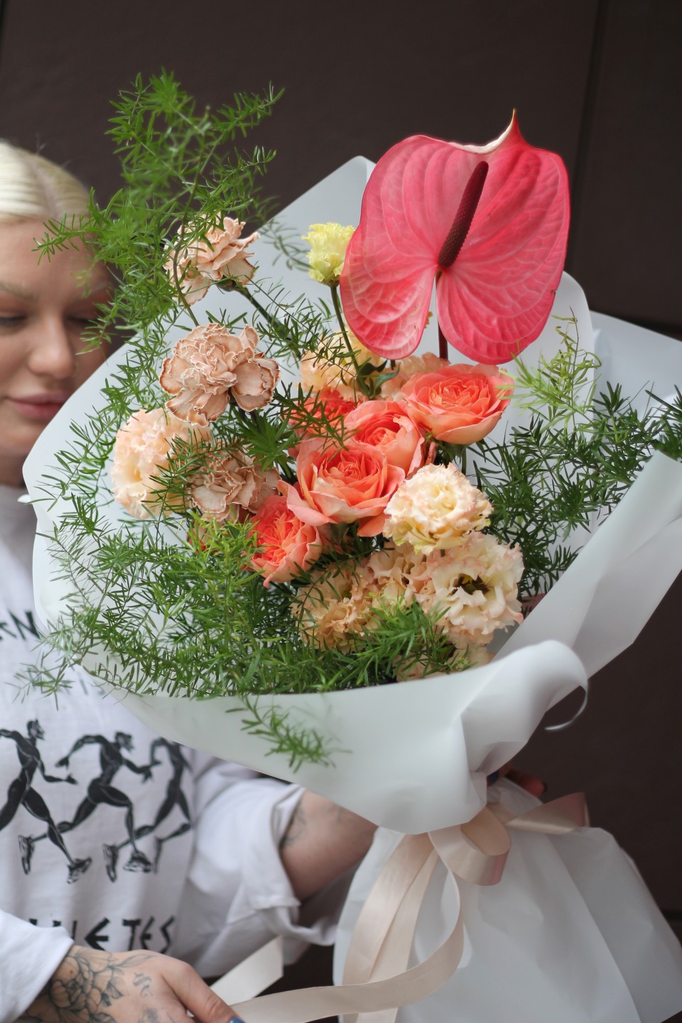 Букет Тропикана - с добавлением зелени