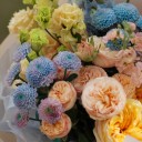 Букет Полночная лазурь - с добавлением зелени - миниатюра 