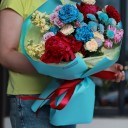 Букет Мальдивский Бриз - с добавлением зелени - миниатюра 